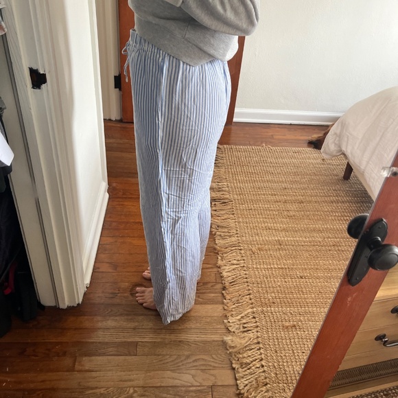 H&M Blue Striped Linen Pants - Picture 2 of 4